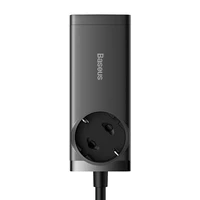 Baseus GaN3 Pro sieninis įkroviklis / maitinimo juosta 2xUSB + 2xUSB-C + AC, 100W (juodas)