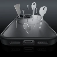 Benks Magnetic Mist dėklas su metaliniu rėmu iPhone 16 Pro juodas