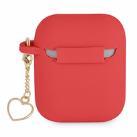 Guess GUA2LSCHSR AirPods dėklas raudonas/raudonas Silikoninė Širdelės kolekcija