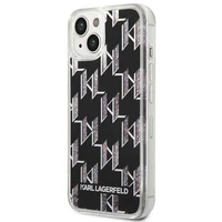 Karl Lagerfeld KLHCP14SLMNMK iPhone 14 6.1 "kietasis dėklas juodas / juodas skystas blizgutis Monogram