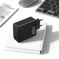 Blavec sieninis įkroviklis BC-8 GaN4 - Type C - PD QC 65W 3A su Type C į Type C laidu (TCBC8G4-CB653A+CC) juodas