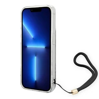 Guess GUOHCP14XH4STW iPhone 14 Pro Max 6.7 "rudas/rudas kietas dėklas 4G rašto dirželis