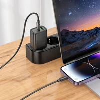 Įkroviklis telefonui Hoco USB A + USB C QC3.0 PD 3A 30W + kabelis USB C į Lightning N63 juodas
