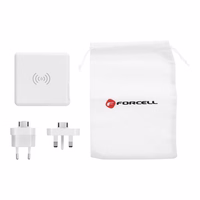 FORCELL F-ENERGY daugiafunkcis įkroviklis 15W 4in1 su USB/USB-C jungtimi, išorine baterija 8000mAh ir belaidžiu įkrovimu