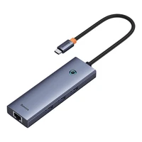 6in1 Hub Baseus UltraJoy USB-C į HDMI4K@30Hz1+3xUSB 3.0+PD+RJ45 (kosminis pilkas)
