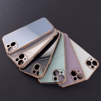 Lighting Color dėklas Samsung Galaxy A73 5G auksinio rėmelio gelinis dėklas mėlynas