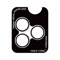 Rock Tempered stiklas Pure Series Camera Lens on camera for Iphone 17 Pro/17 Pro Max (lens 3 pieces) sidabrinis
