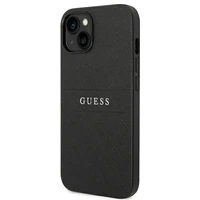 Guess Saffiano dirželis dėklas telefonui iPhone 14 Plus - juodas