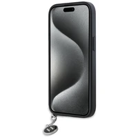 Karl Lagerfeld Saffiano Rhinestones & Charm dėklas telefonui iPhone 15 / 14 / 13 - juodas