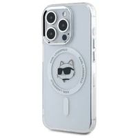 Karl Lagerfeld IML Metalinė Choupette galva MagSafe dėklas iPhone 15 Pro - baltas