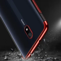 Xiaomi Redmi 8A - skaidrus mėlynas Gel TPU dėklas su elektroplatingo rėmu