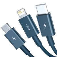 Baseus Superior 3in1 USB kabelis - Lightning / USB Type C / micro USB 3.5 A 1.5 m - mėlynas (CAMLTYS-03)