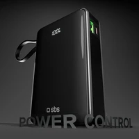 Išorinė baterija SBS 20000 mAh 20W su įmontuotu USB-C kabeliu ir skaitmenine indikacija - juoda