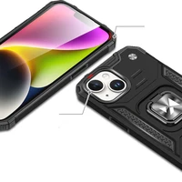 Wozinsky Ring Armor šarvuotas dėklas su piršto laikikliu iPhone 15 Plus telefonui - auksinis