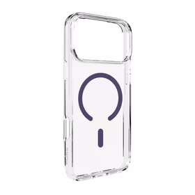 Puro Lite Mag TPU+PC dėklas telefonui suderinamas su MagSafe iPhone 17 Pro - skaidrus su mėlynu žiedu