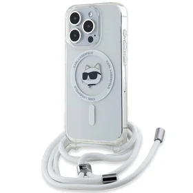Karl Lagerfeld IML Choupette Head&Cord magnetinis dėklas telefonui iPhone 15 Pro Max - skaidrus