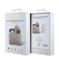 Guess GUTWSSU20ALEGP TWS Bluetooth ausinės + įkrovimo stotelė rožinis auksas/rožinis auksas spausdintas logotipas