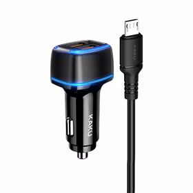 KAKU Automobilinis įkroviklis KSC-528 Shengyu - 2xUSB - 2,8A su USB į Micro USB juodas