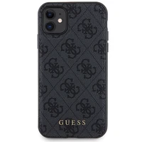 Guess 4G Metal Logo dėklas telefonui rinkinys iPhone 11 + 5000mAh Magnetinė išorinė baterija - juoda