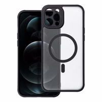 Dėklas telefonui – pilnai matinis magnetinis dėklas, suderinamas su MagSafe IPHONE 12 Pro Max, juodas