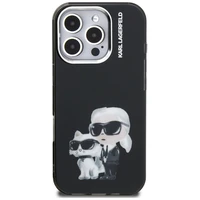 Karl Lagerfeld IML Aquarelle Karl & Choupette & Logo iPhone 16 Pro deklas - juodas