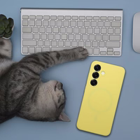 Dėklas telefonui iš silikono, 2 mm storio, HONOR 400 SMART, su MagSafe, citrininis