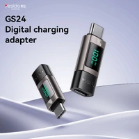 Yesido adapteris OTG GS24 - Type C (vyras) į Type C (moteris) - su LCD ekranu juodas