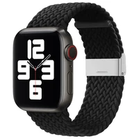 Laikrodžio juosta Apple Watch 38/40/41 mm – pyninė audinio juosta, juoda
