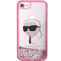 Karl Lagerfeld KLHCI8LNKHCP iPhone 7/8/SE 2020/2022 rožinis/rožinis kietas dėklas Blizgantis Karl Galva