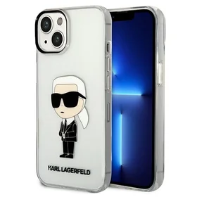 Karl Lagerfeld Ikonik Karl dėklas telefonui iPhone 14 Plus - permatomas