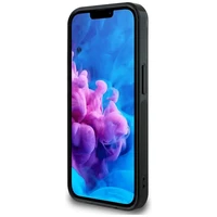 Guess IML Metal Glitter 4G Circle Triangle Magnetinis dėklas telefonui iPhone 16e - juodas