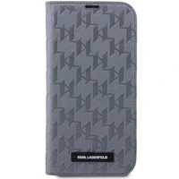 Karl Lagerfeld KLBKP14XSAKLHPG iPhone 14 Pro Max 6.7" Dėklas telefonui sidabrinis sidabrinis Saffiano Monograma