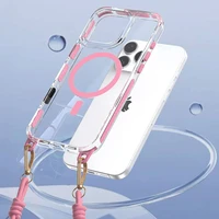 Apsauginis stiklas Tel Protect Strap Clear Case Iphone 17 Pro Max - rožinė