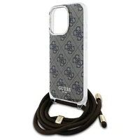 Guess Crossbody Cord 4G Print dėklas iPhone 16 Pro Max - rudas