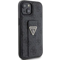 Guess dėklas telefonui su stovu Grip Stand 4G Triangle Strass iPhone 15 - juodas