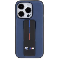 BMW M su stovu dviejų spalvų dėklas telefonui iPhone 15 Pro - tamsiai mėlynas