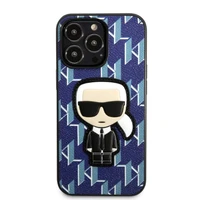 Karl Lagerfeld KLHCP13LPMNIKBL iPhone 13 Pro / 13 6.1" kietas dėklas mėlynas/mėlynas Monograma Ikonik pleistras
