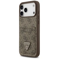 Guess 4G Nauble Card Triangle dėklas iPhone 17 Pro Max - rudas