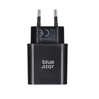 BLUE STAR kelioninis įkroviklis Type C + kabelis Type C į Type C PD QC4.0 3A 25W TFB-TC-25WPD juodas