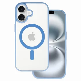 Akrilinis dėklas MagSafe iPhone 17 šviesiai mėlynas