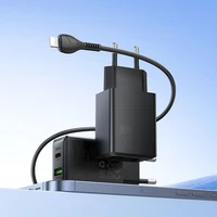 Įkroviklis telefonui Hoco USB A + USB C QC3.0 PD AFC 3A 30W + kabelis USB C į USB C N71 juodas