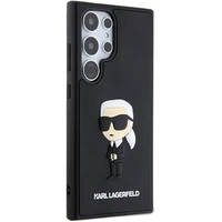 Karl Lagerfeld 3D guminis Ikonik dėklas telefonui Samsung Galaxy S24 Ultra - juodas