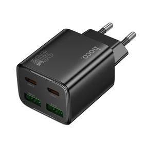 Įkroviklis Hoco N56 30W GaN 2xUSB-C/2xUSB-A juodas