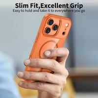 Tech-Protect MagMat MagSafe dėklas telefonui iPhone 17 Pro Max - skaidriai oranžinis