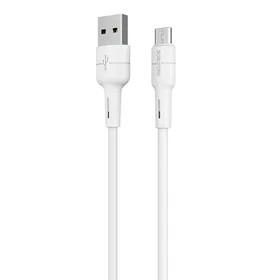 Borofone Kabelis BX30 Silikonas - USB į Micro USB - 2,4A 1 metras baltas