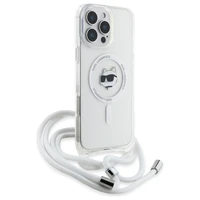 Karl Lagerfeld IML Choupette Head & Cord Magnetinis Dėklas iPhone 16 Pro Max - Skaidrus