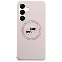 Karl Lagerfeld Silicone Karl & Choupette Heads MagSafe deklas Samsung Galaxy S25 FE - rozinis