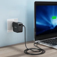 "Choetech GaN" C tipo USB sieninis įkroviklis 61W Power Delivery juodas (Q6006)