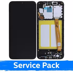 Ekranas skirtas Samsung A202 A20e 2019 juodas su rėmeliu (Service Pack)