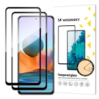 Wozinsky Full Glue stiklas Xiaomi Redmi Note 12 Pro+ / Note 12 Pro / Note 12 5G / Note 12 / Note 10 Pro - juodas (2 vnt.)